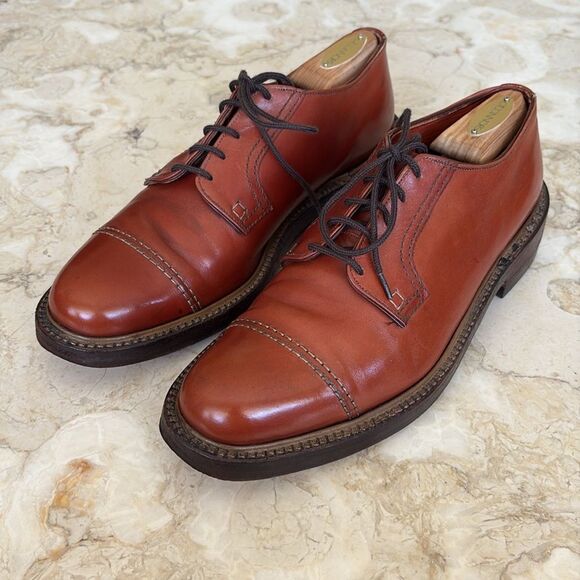 Vintage John McHale Cap Toe Leather Derby Dress Shoes - Picture 2 of 12